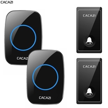 CACAZI Home Wireless Doorbell Self powered Waterproof 2 Button 2 Receiver US EU UK AU Plug No Battery Required Door Bell 2024 - buy cheap