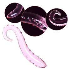 Brinquedo sexual de hipocampo, dildo de vidro rosa, plugue anal para pênis, brinquedo sexual adulto, masturbação feminina, plugue anal 17cm x 3cm 2024 - compre barato