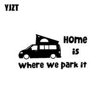 YJZT-calcomanía de vinilo para coche, 15CM x 7,6 CM, interesante hogar es donde lo estacionamos, C11-1356 de vinilo negro/plateado 2024 - compra barato