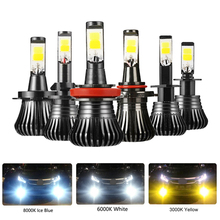 Niscarda COB H1 H4 H7 9006 Driving 8000K Ice Blue 6000K White 3000K Amber Yellow Car Fog Lights Bulbs Dual Color Auto LED Lamps 2024 - buy cheap