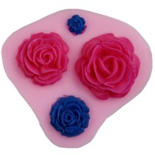 Molde de silicone em forma de flor 3d, 7*7*1.5cm, forma de flor de rosa, molde de chocolate, sabão, argila para cozinha, acessórios de decoração de bolos diy, presentes 2024 - compre barato