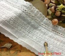 Apparel accessories 10yards/lot off-white 11cm width cotton embroidery Lace trim sewing/garment accesorries 2024 - buy cheap