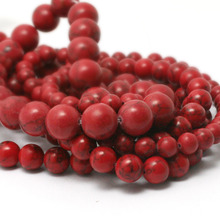 Fashion Design 6/8/10MM Round Ball Synthetic Red Stone Beads For DIY Jewelry Bracelet Making 2024 - buy cheap