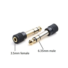 Convertidor de Audio hembra, Material de cobre, 6,35mm, enchufe macho a clavija de 3,5mm, 10 unidades/lote 2024 - compra barato