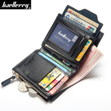 Baellerry-billetera corta de cuero de alta calidad para hombre, cartera de mano con cremallera, tarjetero 2024 - compra barato