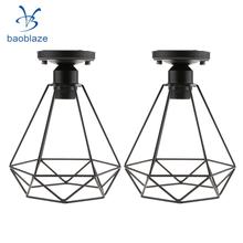 Luminária de teto com pingente de diamante, 2 peças, retrô, iluminação para corredor, pátio, sala de estar, 110-220v
