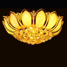 Lotus cristal conduziu a lâmpada do teto redonda sala de estar quarto lâmpada iluminação led luminária led luzes teto casa quarto lâmpada 2024 - compre barato