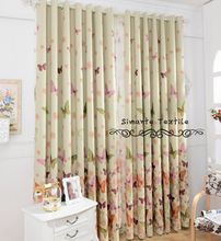 Free shipping rustic butterflies design tulle curtain with blackout curtains decorations for bedroom window 2024 - buy cheap