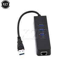 1PCS 3 Port USB 3.0 Hub 10/100/1000 Mbps RJ45 Gigabit Ethernet LAN Wired Network High speed NEW 2024 - buy cheap