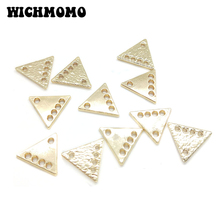 New 15mm 10pcs Triangle Connector Zinc Alloy Plating Gold Earrings Porous Connector Charms Pendant for DIY Jewelry Accessories 2024 - buy cheap