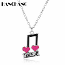 Best Friends BFF Music Note Heart Pendants Necklace Women Girls Choker Necklace 2024 - buy cheap