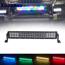 22 inch 120W LED Light Bar Straight /  HALO Ring RGB color by Remote for Fog Driving Boat Car Truck SUV ATV Off Road 2024 - buy cheap