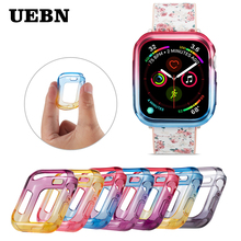 UEBN-funda colorida suave y delgada para Apple Watch, cubierta de silicona de 40mm y 44mm para iwatch, funda protectora de TPU para Apple watch Series 4 2024 - compra barato