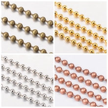 3.2mm Beads 50m Iron Metal Ball Beads Chains Soldered Necklace Bracelet Jewelry Making DIY Craft Material Golden Antique Bronze 2024 - buy cheap