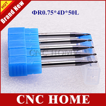 5pcs HRC45 R0.75 2 Flutes Ball Nose End Mills Tungsten Solid Carbide Coated CNC Milling Cutter Engraving Bits CNC Router Bit 2024 - buy cheap