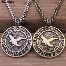 Nostalgia Odin Raven Amulet Norse Runic Runes Jewelry Viking Necklace Dropshipping 2019 New Arrivals 2024 - buy cheap