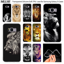 Capa de silicone macia transparente de leão animal, para samsung galaxy note 10 plus s8 s9 s10 plus 5g s6 s7 edge s5 s10e note 5, imperdível 2024 - compre barato