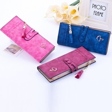 New Fashion Women's Wallets PU Tassel  Zipper Leather Wallet Women's Long Design Card Holder More Color Clutch 2024 - buy cheap