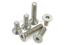 100 unids/lote métrica M4 de acero inoxidable 304 A2 plana con cabeza avellanada tapa hexagonal tornillo DIN7991 2024 - compra barato