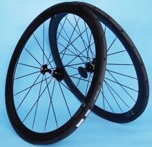 Full Carbon Road Bike Tubular  Wheelset 700C -50MM NOVATEC Hubs - BLACK 2024 - buy cheap