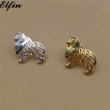 Elfin Cute Shetland Sheepdog Brooches Gold Color Silver Color Standing Rough Collie Brooches Jewellery 2024 - buy cheap