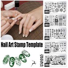 5 Colors Christmas Nail Art Stamping Template Image Plate Snowflakes Pattern Nail Art DIY Plate Manicure Nail Stamp 2024 - buy cheap