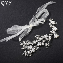 QYY Wedding Boho 2019 Silver Color Crystal Hair Bridal Crystal Hair Vine Wedding Hair Accessories Bridal Crystal Gold Hairpiece 2024 - buy cheap