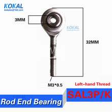 [SAL3P/K] rodamiento de extremo de varilla lubricante en miniatura, de acero en rosca macho ptee, rodamiento de mantenimiento de tela metálica POSAL3 SA3T/K 2024 - compra barato