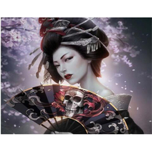 Faça você mesmo quadrado completo/broca redonda 5d pintura diamante "geisha japonesas com leque" 3d bordado ponto cruz 5d decoração decoração casa presente new1898 2024 - compre barato