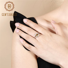 Женское кольцо gemb's BALLET, кольцо из 100% стерлингового серебра 925 пробы с натуральным цитрином, карат 2024 - купить недорого