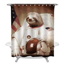 Watercolor Spaceman Animal Astronaut Sloth Shower Curtain Set with Hooks for Bath Funny Animal Bathroom Accessories 2024 - compre barato