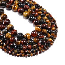 1strand/lot 4 6 8 10 12mm Natural Stone Multicolor Tiger Eye Agat Round Beads Loose Spacer Bead For Jewelry Making DIY Bracelet 2024 - buy cheap