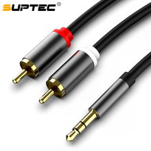SUPTEC RCA Cable 2 RCA to 3.5mm Jack Male Splitter Audio Line Aux Cable for Speaker Amplifiers Subwoofer DVD VCD Player Theater 2024 - buy cheap