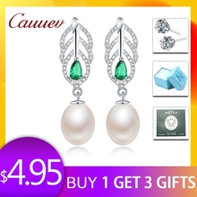 Pendientes colgantes de perlas naturales auténticas para mujer, joyería de perlas con pendientes de plata de ley 925, pendientes de gota, regalo 2024 - compra barato