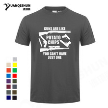 Camiseta com estampa de letras engraçada, armas são como batatas fritas, você não pode ter uma camiseta masculina, 16 cores, mangas curtas, camisetas 3xl 2024 - compre barato