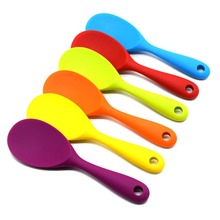 Food Grade Silicone Long-handled Rice Soup Spoon Kitchen Silicone Spoon Flatware Utensils Accessories Solid Color Kids Spoon 2024 - buy cheap