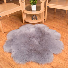 The faux wool carpet flower shape sheep fur shaggy Artificial wool rug bed bedroom living room window tapete thick soft carpet 2024 - buy cheap