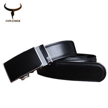 COWATHER 2021 white and black pure color cow genuine leather belts for men sale automatic mens belt starp sale freeshipping 2024 - buy cheap