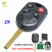 KEYECU 2PCS X Remote Key Fob 4Button 315MHz 80Bit 4D63 for Ford Escape Focus C-Max Transit FCC: OUCD6000022 2024 - buy cheap