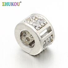 Contas espaçadoras redondas zircônia cúbica cristal cz 8.5*5mm, faça você mesmo joias pulseira colar fabricação, modelo: vz61 2024 - compre barato