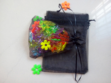 Bolsa de regalo para envoltura de joyería de Organza negra de 17x23cm, bolsas de exhibición, bolsa con cordón para pulsera/Collar, Mini bolsa de hilo, 100 Uds. 2024 - compra barato