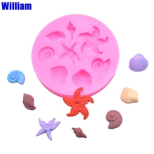 1pcs Cake Decoration Tools DIY Sea Creatures Conch Starfish Shell Fondant Cake Candy Silicone Molds Creative DIY Chocolate Mold 2024 - buy cheap