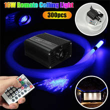 Twinkle LED Fiber Optic Star Ceiling Light Kit 300pcs*2m*0.75mm Optical Fiber +28 key Remote 16W RGBW Light Engine DIY Lighting 2024 - buy cheap