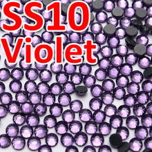 SS10 2,7-2,8 мм, 1440 шт./пакет с фиолетовыми кристаллами, стразы с плоской задней стороной, DMC машина для нарезки одежды, блестящие камни с кристаллами 2024 - купить недорого