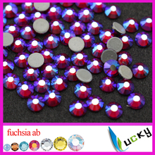 Top quality flat back rhinestones hotfix! ss16 ss20 Fuchsia AB color iron on crystal with strong grey glue super shine 2024 - buy cheap