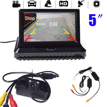 Kit de câmera de ré para estacionamento, monitoramento veicular, sistema de radar de estacionamento com 5 wireless, 3 em 1 2024 - compre barato