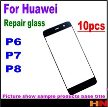 10 шт. для Huawei P6 P7 P8, высокое качество, ЖК-экран, переднее стекло, запасные части для объектива, переднее внешнее стекло, Замена объектива 2024 - купить недорого