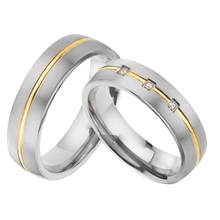 Conjunto de anillos de boda para hombre y mujer, alianzas personalizadas, joyería de titanio, par de anillos de promesa de aniversario, 2019 2024 - compra barato