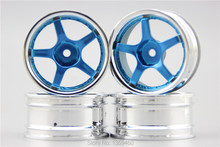 4pcs 1/10 Touring&Drift  Wheel Rim W5S1CB(Chrome+Painting Blue) 4mm offset  fits for 1:10 Touring&Drift Car 1/10 Rim 10065 2024 - buy cheap