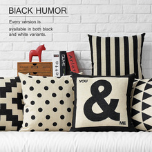 Nordic  Modern black white Geometric pillow Cushion Linen pillowcase home decorative sofa pillows 2024 - buy cheap